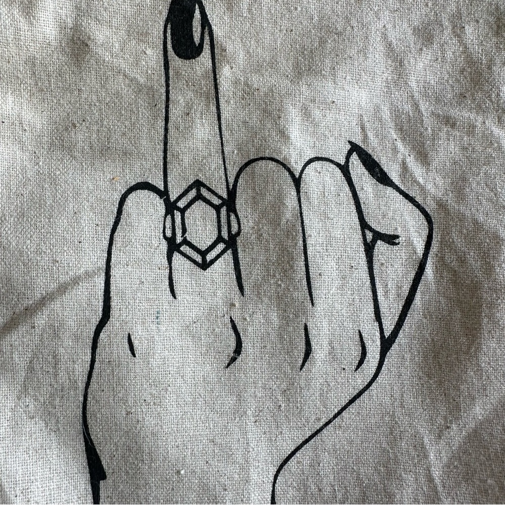 Canvas Drawstring Bags with Engagement Ring Design - Picture 2 of 4
